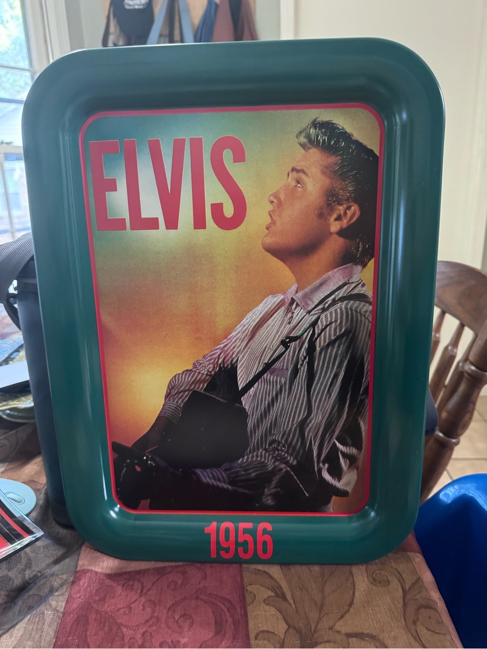 Elvis 1997 Decorative Teal Metal “1956” Wall Tray